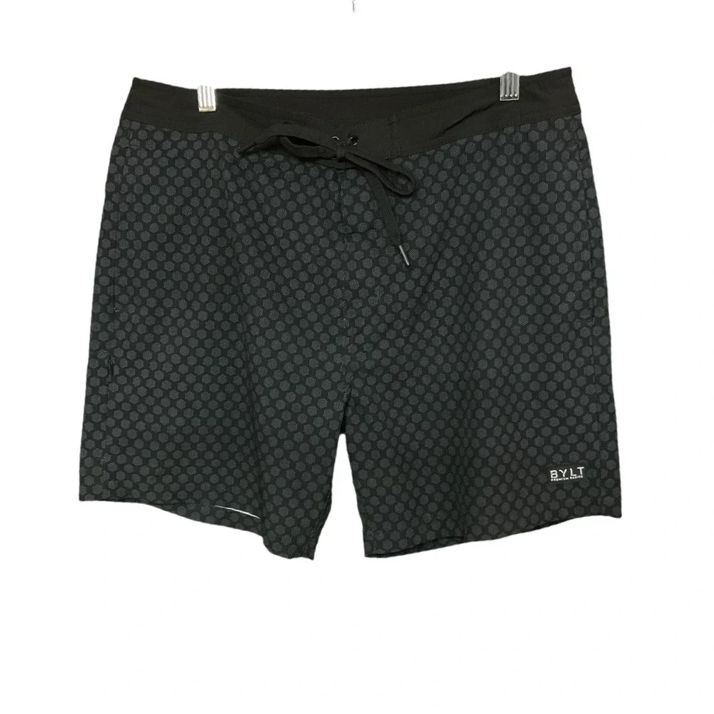 BYLT Premium Basics Men's‎ Geo Drawstring Mid Rise Board Shorts Size 32